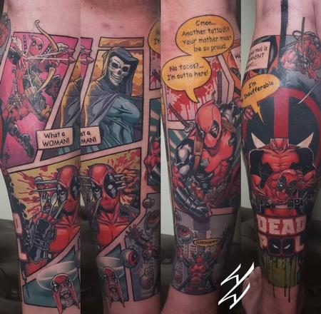 Tattoos - Walt Watts Deadpool Comic Sleeve - 144481